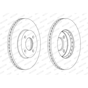 Discos de freno FERODO DDF2068C delantero, ventilado , 2 Pieza