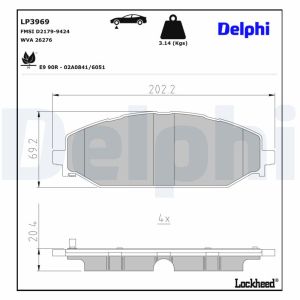 Jarrupalasarja, levyjarru DELPHI LP3969