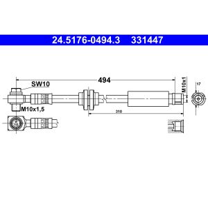 Flexible de frein ATE 24.5176-0494.3