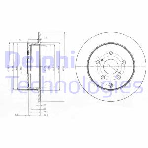 Discos de freno DELPHI BG4051 trasero, macizo, 2 Pieza