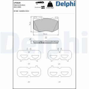 Bremsbelagsatz DELPHI LP3620, Vorne