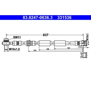 Tubo flessibile del freno ATE 83.8247-0636.3