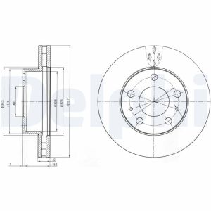 Disque de frein DELPHI BG4060 avant, ventilé, 2 pièce