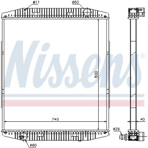 Radiador, refrigeración de motor NISSENS 619730