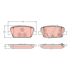 Conjunto de pastilhas de travão, travão de disco TRW GDB2359