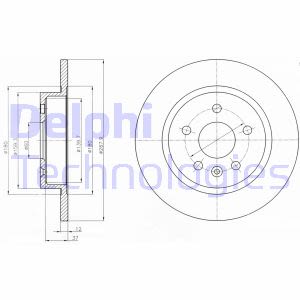 Dischi freno DELPHI BG4199C posteriore, completo, 2 pezzo