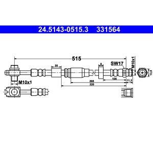 Bremsschlauch ATE 24.5143-0515.3