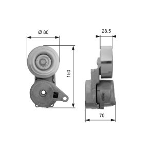 Tensor da correia, correia com várias nervuras DriveAlign GATES T38413