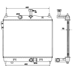 Radiador, refrigeración de motor NRF 53169