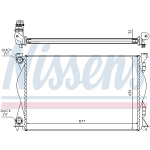 62788A NISSENS Radiatore motore Alluminio, 610 x 549 x 40 mm