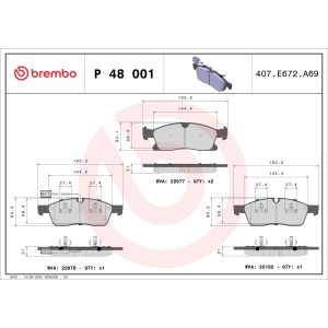 Bremsbelagsatz BREMBO P 48 001