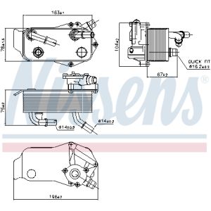 Radiatore olio, cambio automatico NISSENS 90736