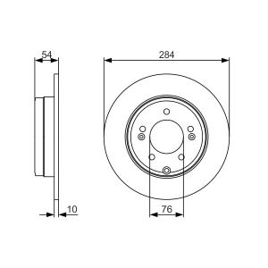 Remschijf BOSCH 0 986 479 A45 achter, volledig, 1 Stuk