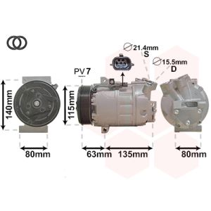 Kompressor för luftkonditionering VAN WEZEL 4300K486