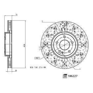 Disco de travão FEBI BILSTEIN 186227, 1 Peça