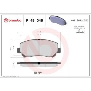 BREMBO Prime P 54 039 Kit pastiglie freni senza accessori