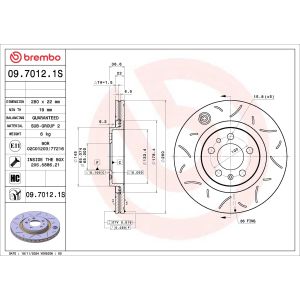 Disco de travão BREMBO 09.7012.1S, 1 Peça