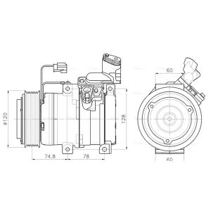 Compresor, aire acondicionado AVA COOLING HDAK340