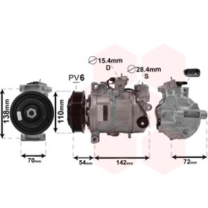 Compressor, ar condicionado VAN WEZEL 0600K495
