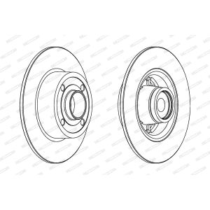 Remschijf FERODO DDF1571-1 terug, compleet, 1 stuk