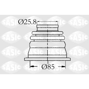 Jeu De Joints-soufflets Arbre De Commande Triscan 8540 25906 - Compatible Renault Twingo, Clio, Scénic - Diam. 26/85 Mm - 7