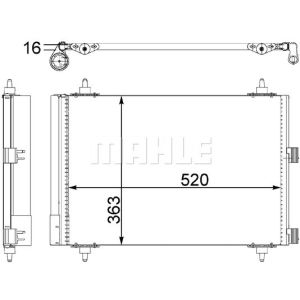 Condensador, aire acondicionado BEHR MAHLE AC 447 000S