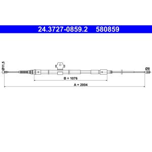 Cabo, travão de estacionamento ATE 24.3727-0859.2