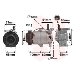 Compressor, ar condicionado VAN WEZEL 8300K144