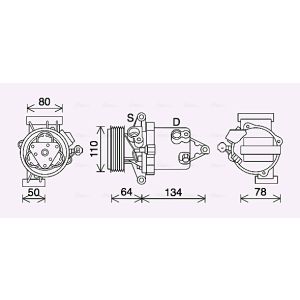 Compresor, aire acondicionado AVA COOLING DNAK437
