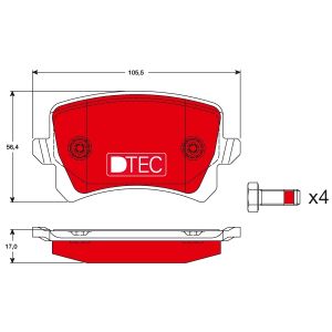 Set di pastiglie freno TRW GDB1763DTE, posteriore