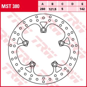 Disco freno TRW MST380, 1 pezzo