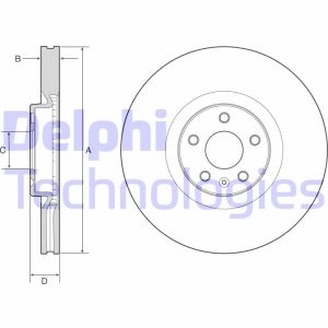 Disco de freno DELPHI BG9231C frente, ventilado, altamente carbonizado, 1 pieza