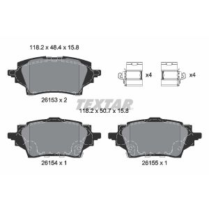 Set di pastiglie freno TEXTAR 2615301, indietro