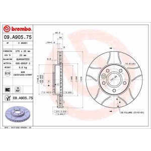 Disco de travão BREMBO 09.A905.75