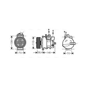 Airco-compressor AVA COOLING AIAK274
