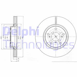 Discos de freno DELPHI BG4236C delantero, ventilado , 2 Pieza