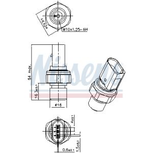 Interruptor de presión, aire acondicionado NISSENS 301101