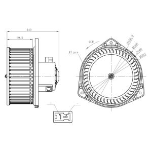 Ventilador da cabina NRF 34303