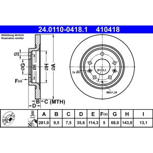 Bremsscheibe ATE 24.0110-0418.1, 1 Stück