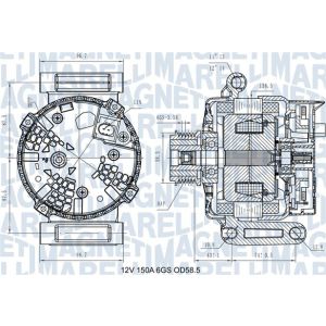 Driefasige generator MAGNETI MARELLI 063731546110