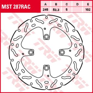 Disque de frein TRW MST287RAC, 1 Pièce
