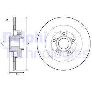 Bremsscheibe DELPHI BG9138RS hinten, voll, 1 Stück