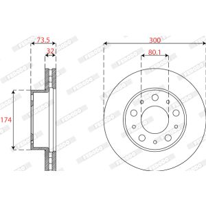 Disco freno FERODO DDF2795-1 anteriore, ventilato, 1 pezzo