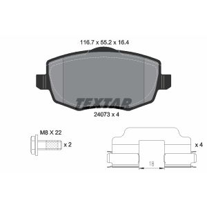 Bremsbelagsatz TEXTAR 2407302, Vorne