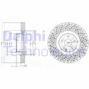 Disco freno DELPHI BG9879 anteriore, ventilato, 1 pezzo