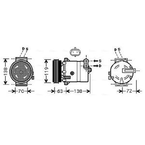 Compresor, aire acondicionado AVA COOLING FTAK334