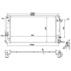 Radiador, refrigeración de motor NRF 53894