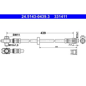 Bremsschlauch ATE 24.5143-0439.3