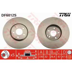 Remschijf TRW DF6012S