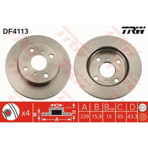 Remschijf TRW DF4113